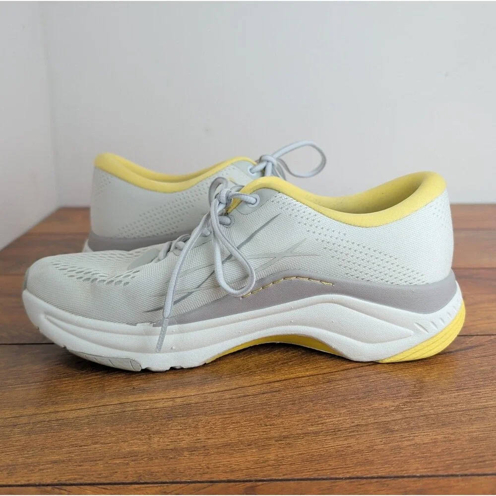 Dansko Women's Pace Mesh Comfort Walking Sneaker Shoes White/Yellow, 40, US 9.5